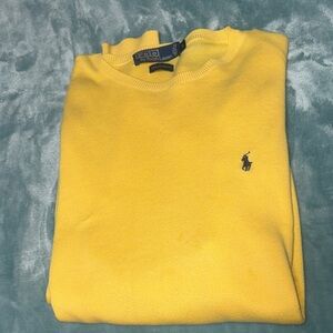 Polo by Ralph Lauren Men’s Bright Yellow Crewneck Sweater with Navy Pony